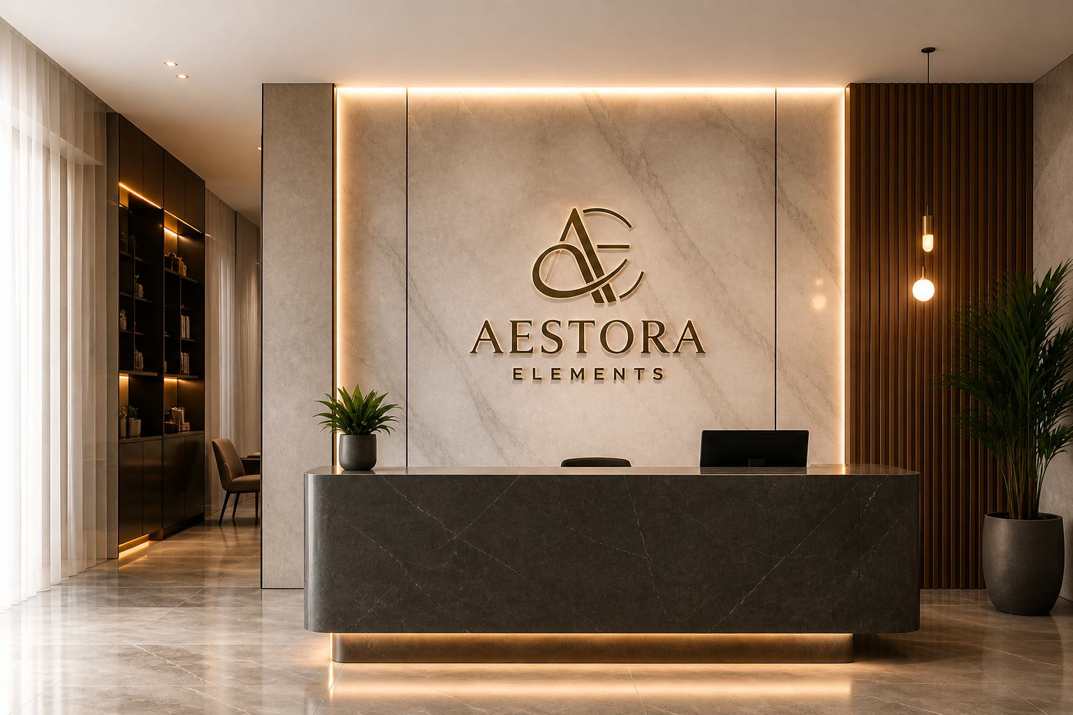 Aestora Elements showroom reception Mumbai